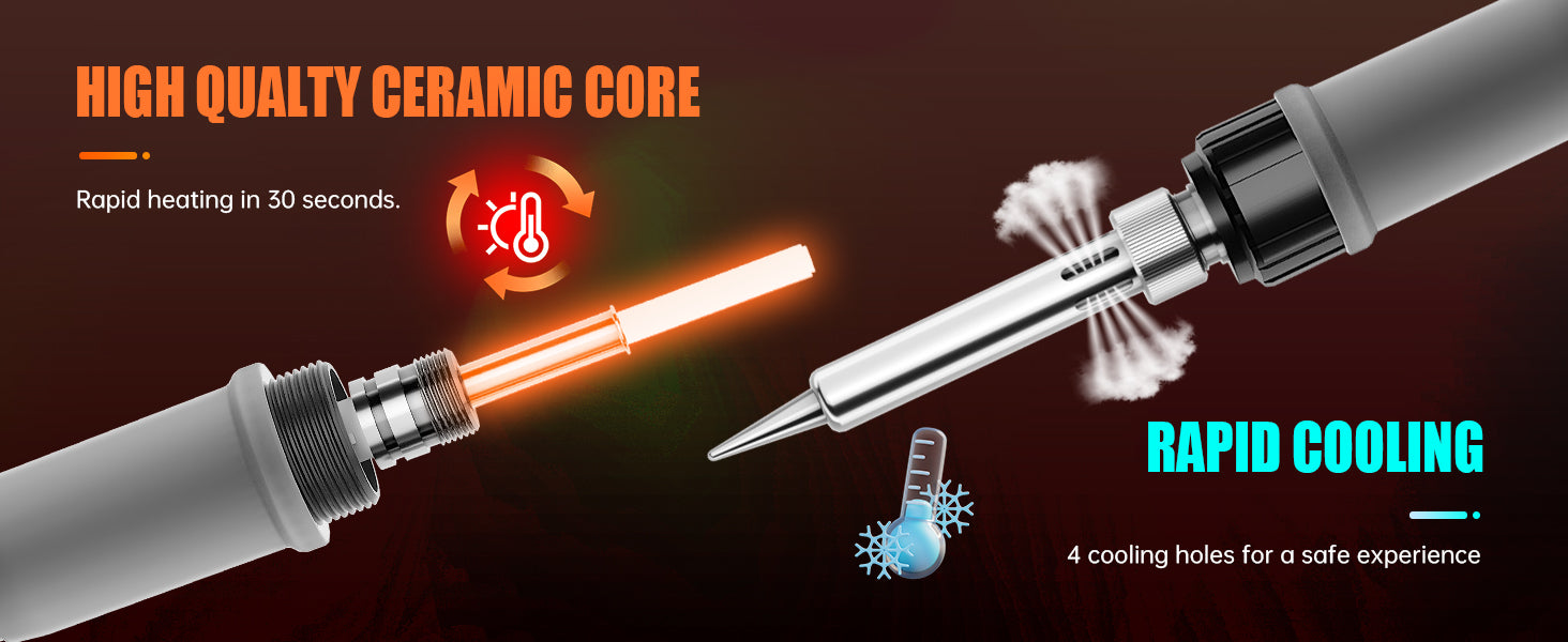 Soldering Iron Kit, 90W Soldering Iron Pen with Adjustable Temperature, LCD Display, ON/OFF Switch, 5 Tips, Solder Wire