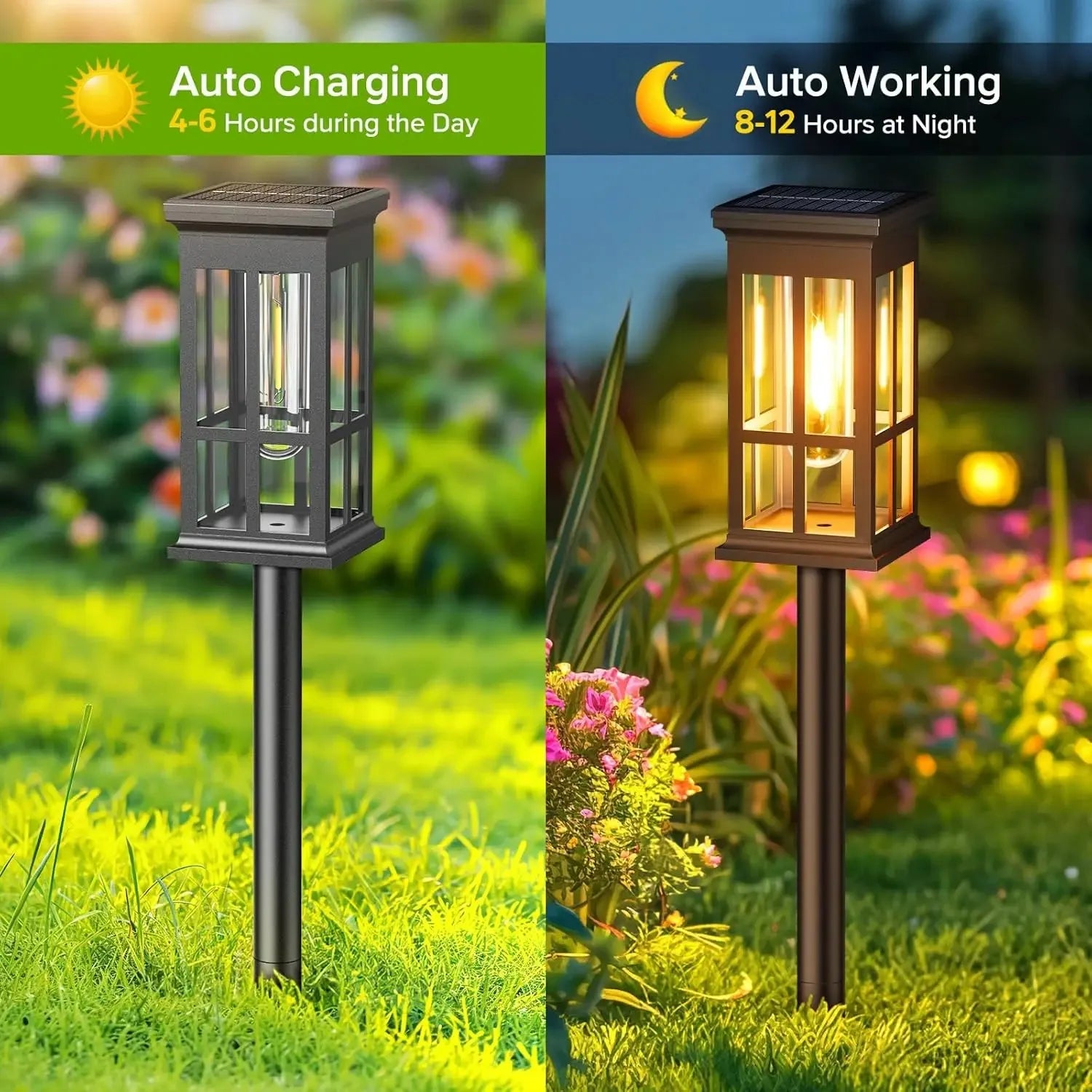Solar Pathway Light, Outdoor Solar Lamp, Waterproof Landscape Lighting, Solar Lighting for Garden Or Yard
