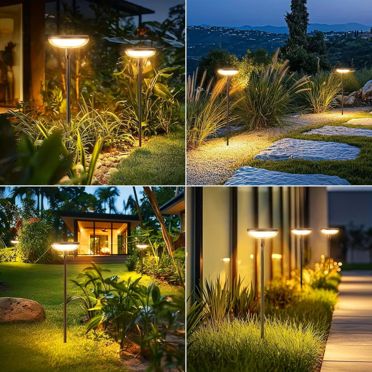 Solar Powered Pathway Lights, Outdoor Swaying Garden Lights; IP65 Waterproof for Planters, Landscape Lighting, Decoration Warm Light.