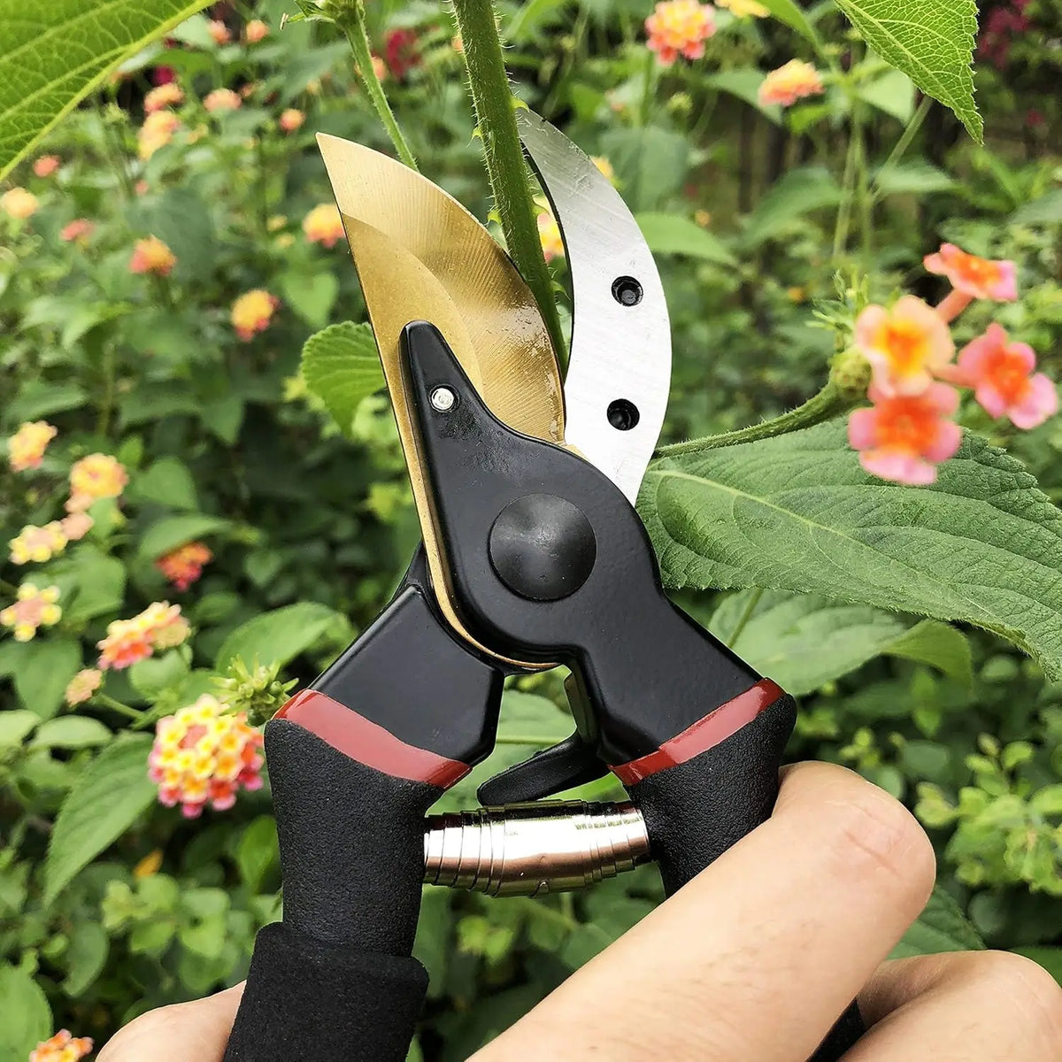GONICC Ultra Sharp Steel Pruning Shears - Cuts 3X Easier, Weak Hand Arthritis Clippers, Rust-Resistant Titanium Coated Pruner, Effortless use.
