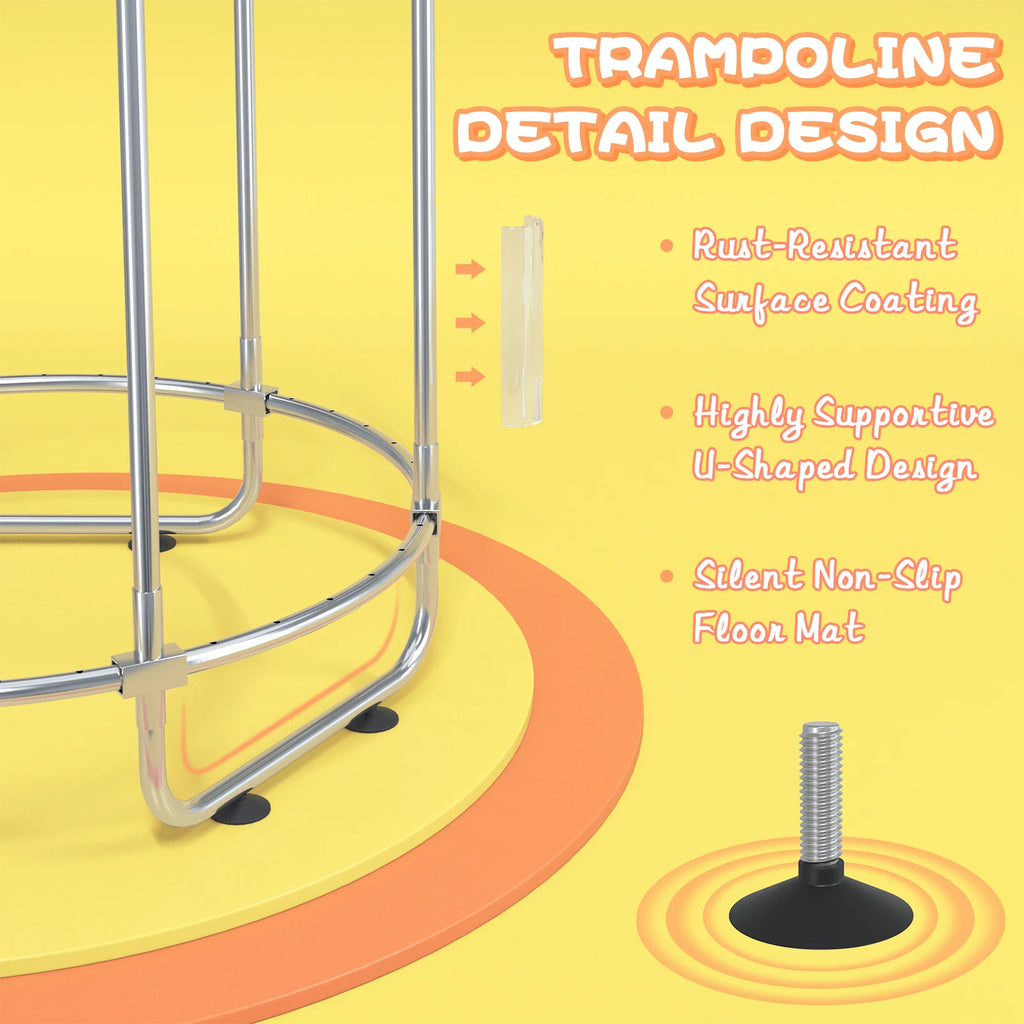 5FT Toddler Trampoline 8-in-1 Kids Mini Trampoline with Basketball Hoop Swing Hammock Indoor Outdoor Play for 1-5 Years Gift