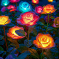 Solar Garden Lights, Outdoor Solar Flower Lights, Solar Flower Lights W/7 Changing Colors, Waterproof Solar Lights, Solar Flower Lights For Yard.