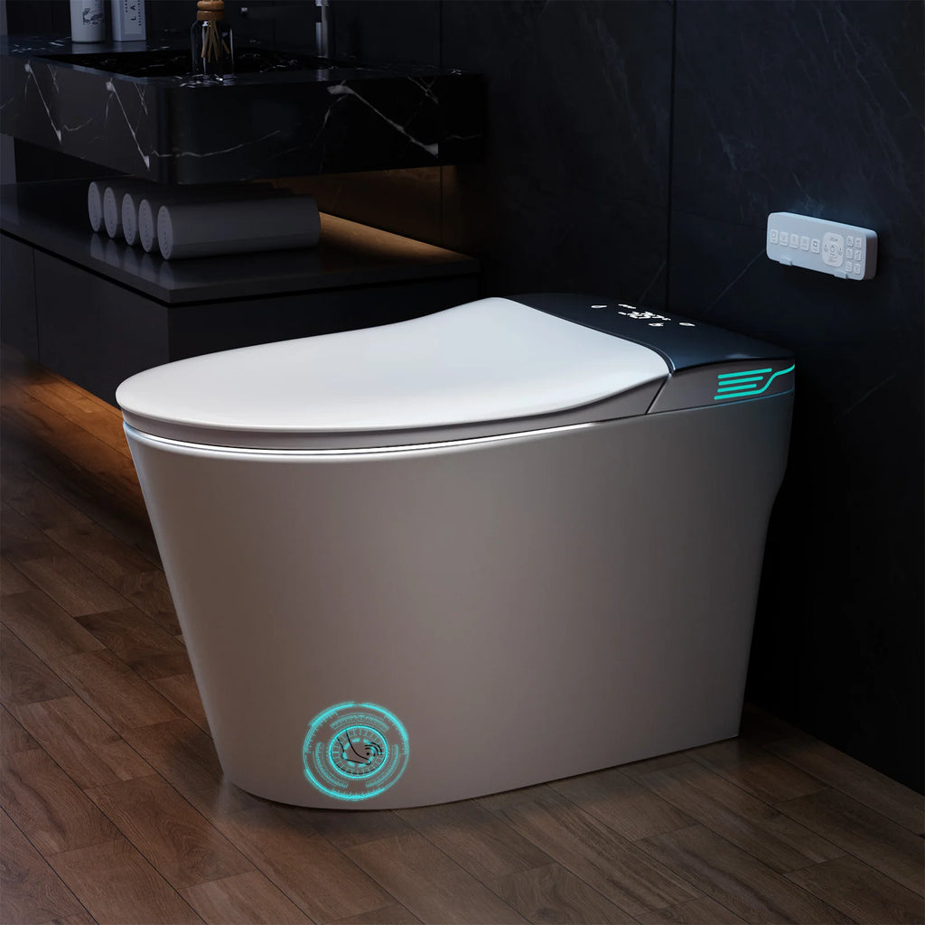 Toilet with Bidet Built In, Auto Deodorization, ADA Height 17.7", Heated Seat W/Foam Shield, Voice Control