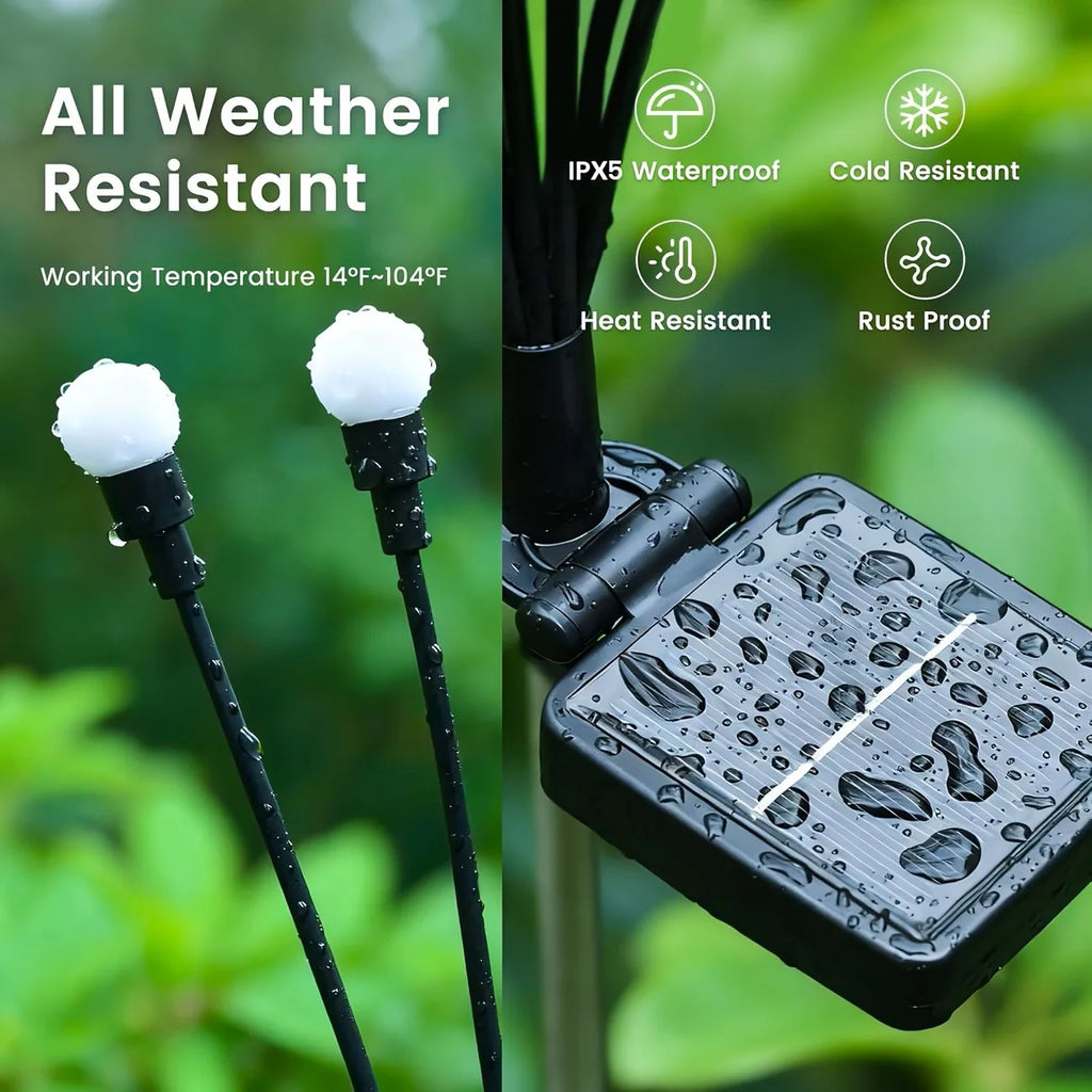 LED Solar Garden Lights Powered Firefly Lights Outdoor Waterproof Vibrant Garden Lights for Patio Pathway Decoration