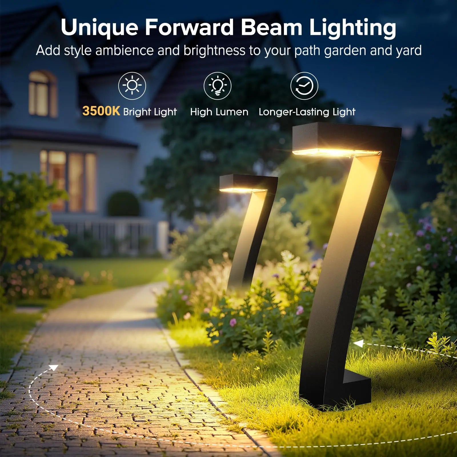 Upgraded Bright LED Solar Lights, Outdoor Pathway Lights, IP65 Waterproof Solar Garden Lights, Solar Lights for Yard/Driveway/Walkway.