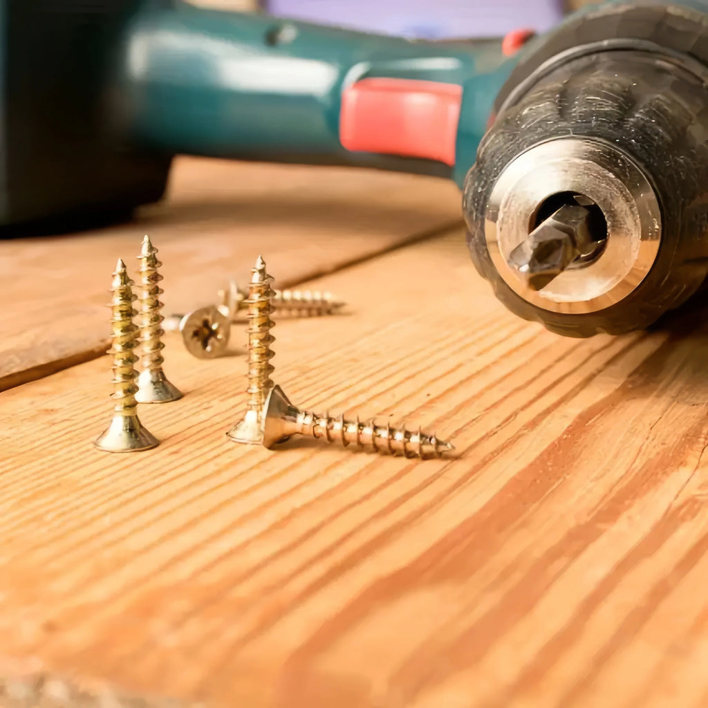 50 Golden Self Tapping Screws, Cross Counter sunk
