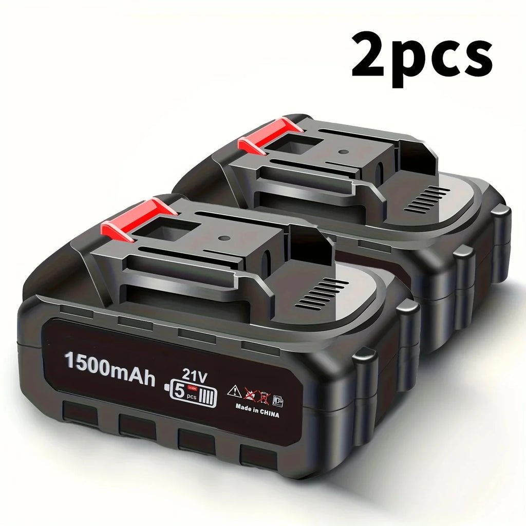 Wireless portable weed trimmer for lawn trimming. The trimmer is equipped with 2 lithium batteries and comes with replaceable blades