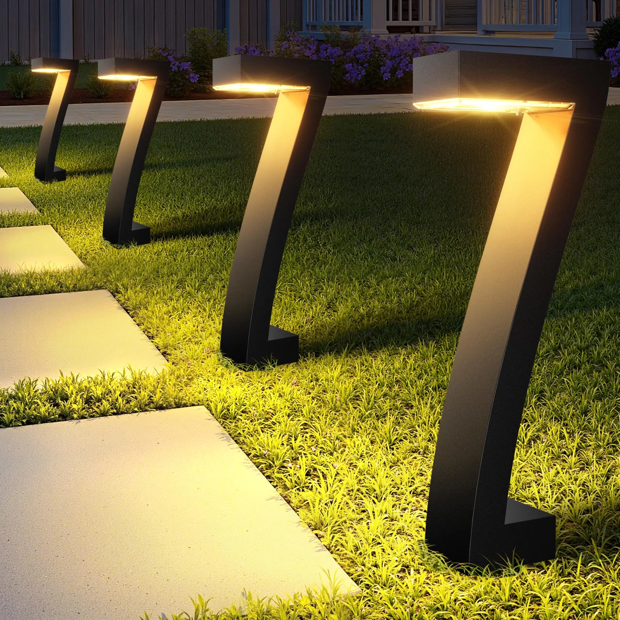 Upgraded Bright LED Solar Lights, Outdoor Pathway Lights, IP65 Waterproof Solar Garden Lights, Solar Lights for Yard/Driveway/Walkway.