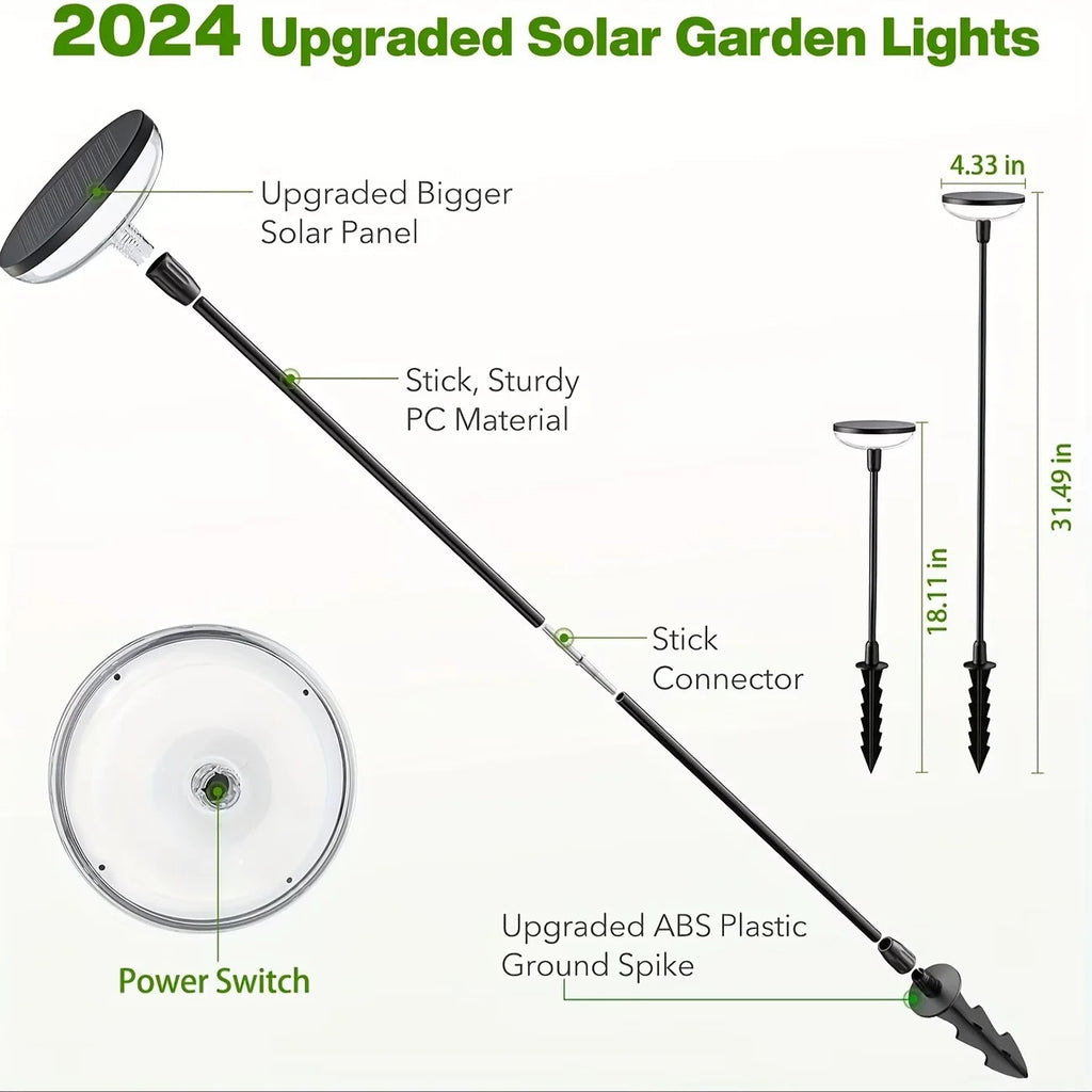 Solar Powered Pathway Lights, Outdoor Swaying Garden Lights; IP65 Waterproof for Planters, Landscape Lighting, Decoration Warm Light.
