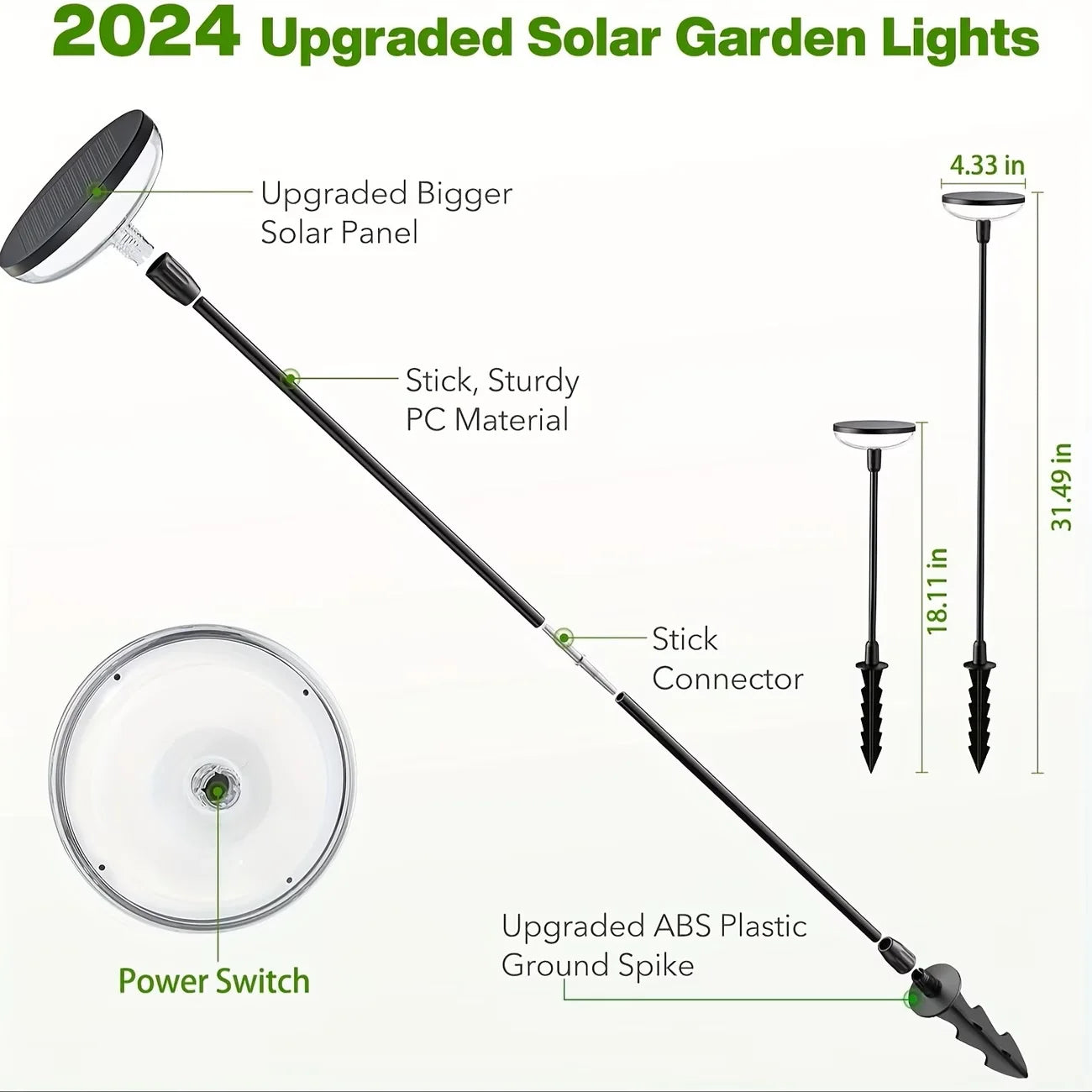 Solar Powered Pathway Lights, Outdoor Swaying Garden Lights; IP65 Waterproof for Planters, Landscape Lighting, Decoration Warm Light.