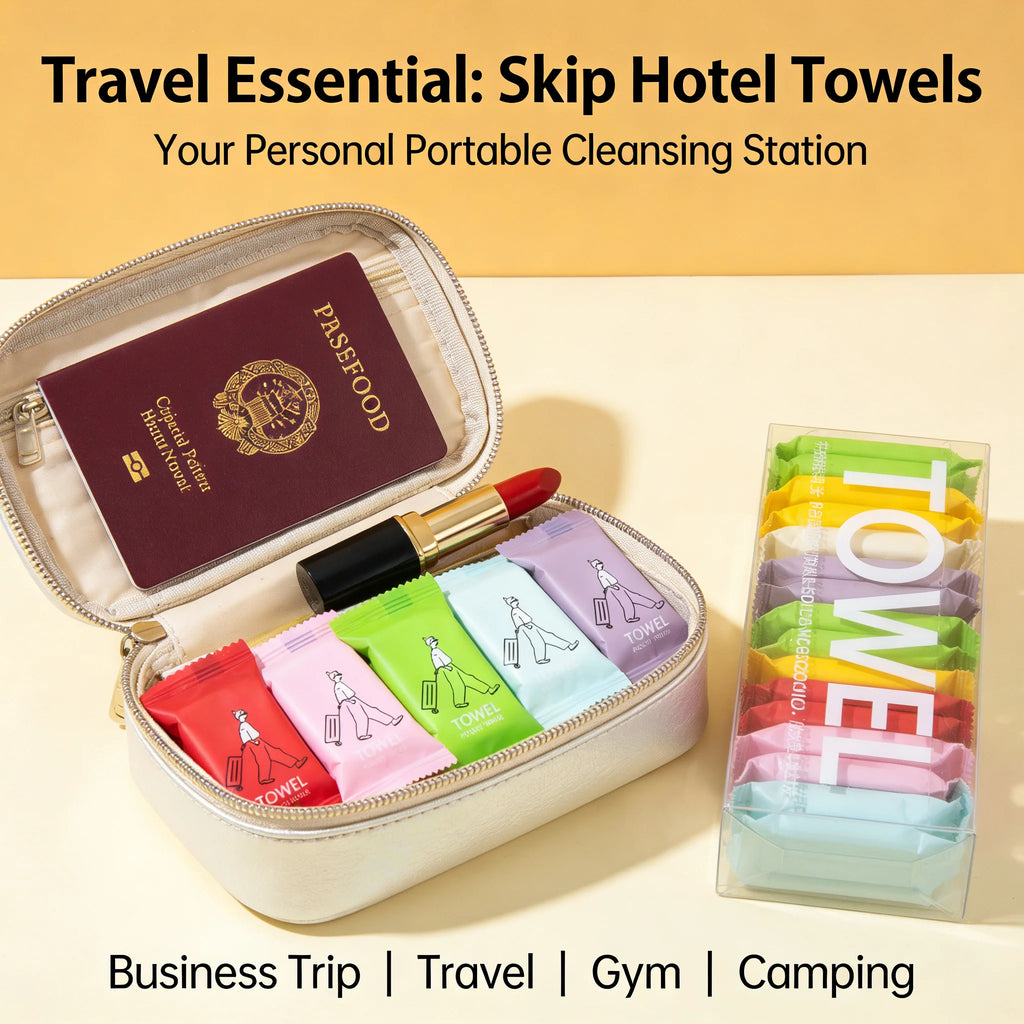 Compressed Candy Travel Towel, Disposable Thickened Cotton Face Towel, Individually Packed & Portable for Travel Camping