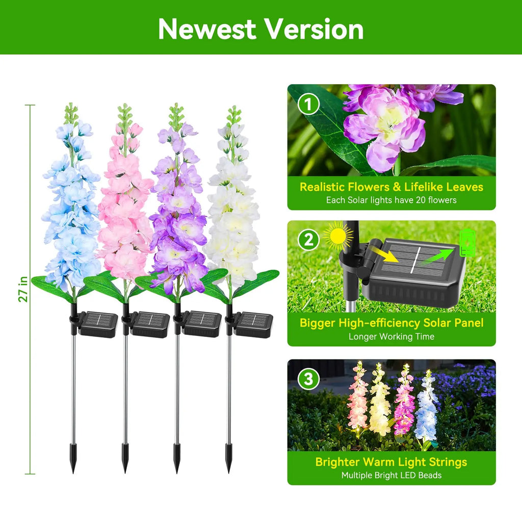 Solar Garden Lights, upgraded waterproof solar flower light, used for party garden decoration, Yard patio lawn decoration