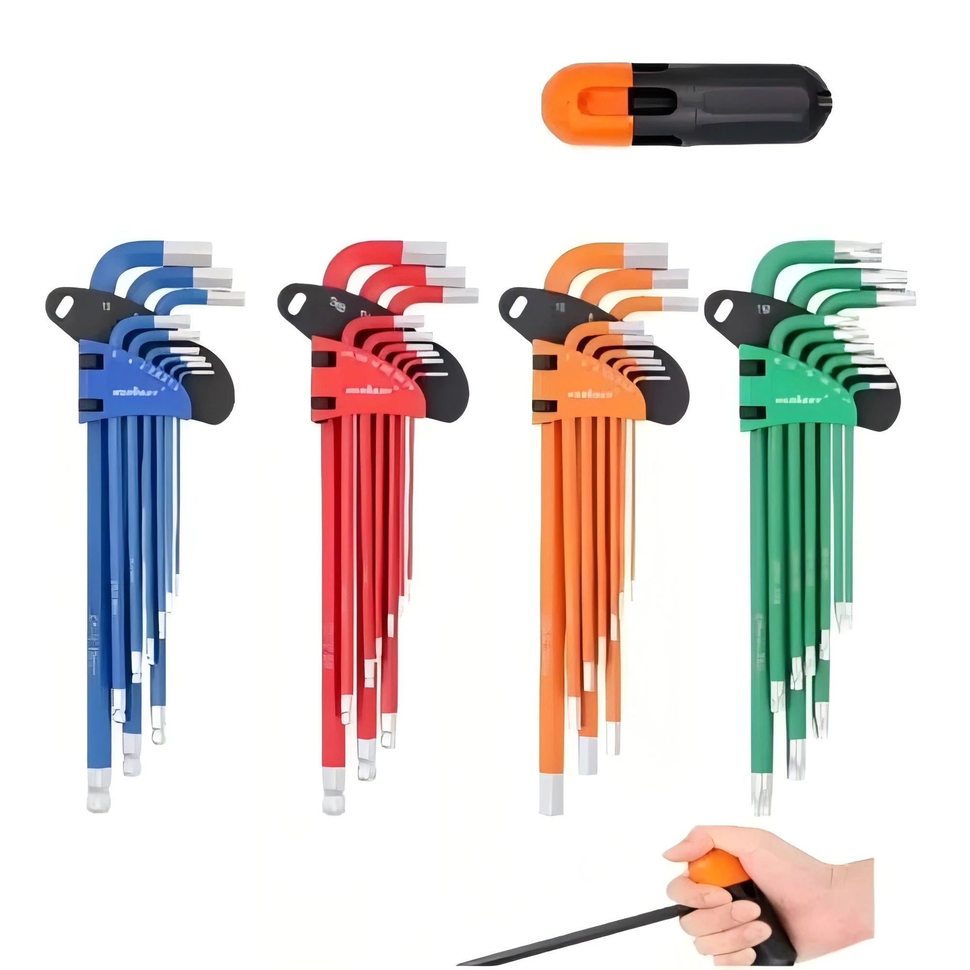 HORUSDY 36Pc Hex & Torx Key Set Extra Long Allen Wrench Ball End Tamper Proof Metric/SAE