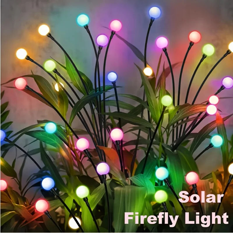 LED Solar Garden Lights Powered Firefly Lights Outdoor Waterproof Vibrant Garden Lights for Patio Pathway Decoration