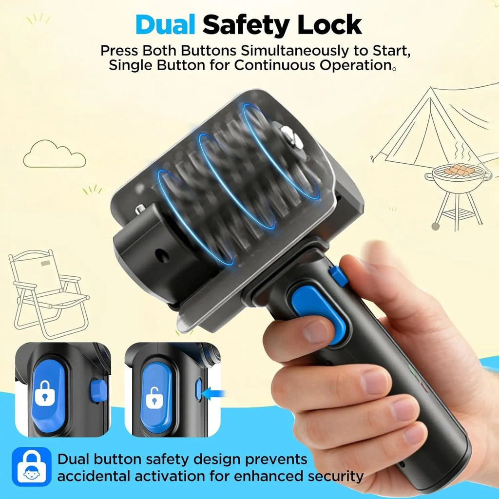 Cordless Rechargeable Electric Grill Cleaner, Powerful Rotating Scrubber for Porcelain, Cast Iron & Stainless Steel BBQ Grates
