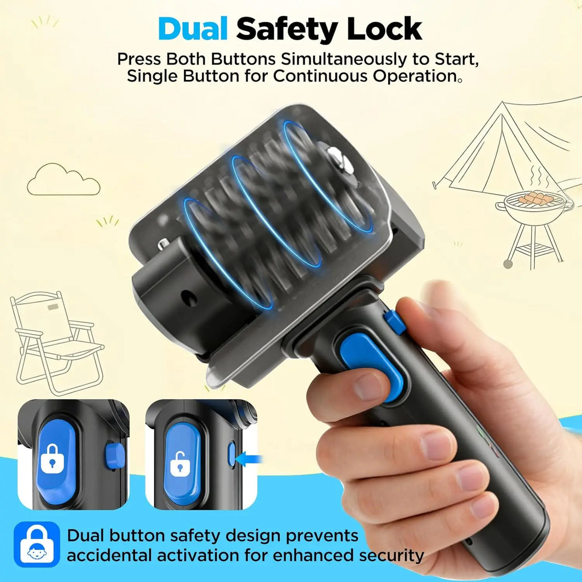 Cordless Rechargeable Electric Grill Cleaner, Powerful Rotating Scrubber for Porcelain, Cast Iron & Stainless Steel BBQ Grates