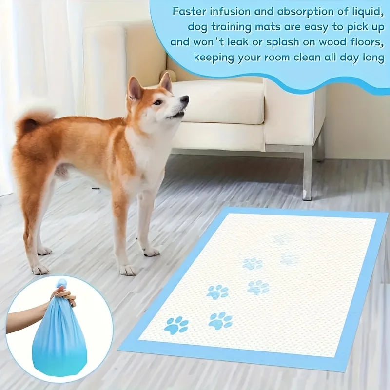 100Pcs Super Absorbent Potty Pads, Disposable Pet Urine Pads, Pads for Large Breeds Potty Training, Ideal for Dogs/Puppies/Cats During Travel