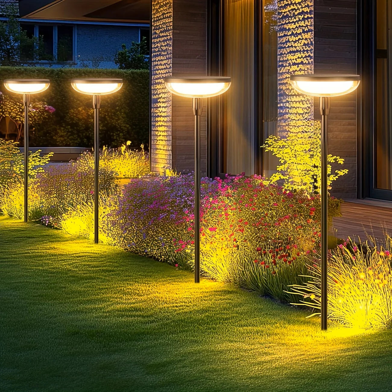 Solar Powered Pathway Lights, Outdoor Swaying Garden Lights; IP65 Waterproof for Planters, Landscape Lighting, Decoration Warm Light.