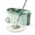 360 Spin Mop Bucket Set with Microfiber Mop Head, Self-Wringing Floor Mop System, Rotating Cleaning Bucket with Wheels for Kitchen Bathroom Home Floor Cleaning
