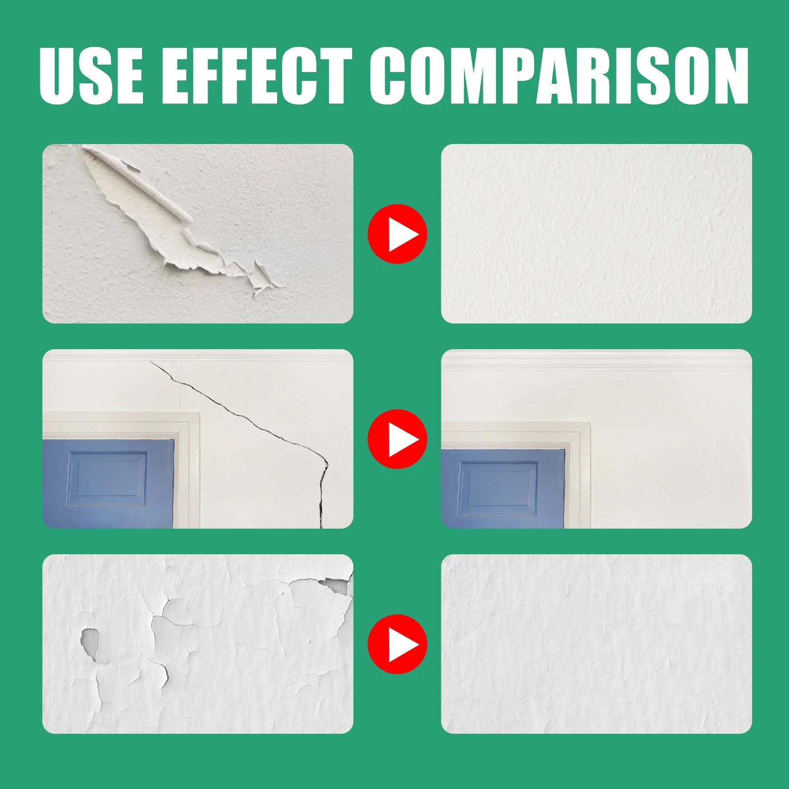 Jue-Fish Wall Repair Paste, Cover Stains And Repair Wall, Moisture Proof Cracks, Multi-Functional Repair Agent
