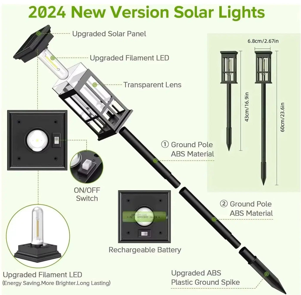 Solar Pathway Light, Outdoor Solar Lamp, Waterproof Landscape Lighting, Solar Lighting for Garden Or Yard