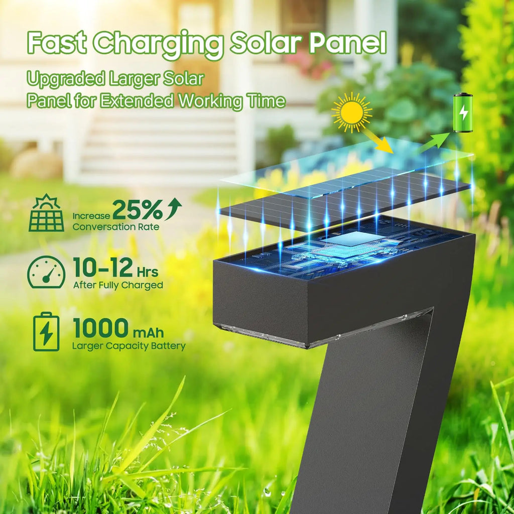 Upgraded Bright LED Solar Lights, Outdoor Pathway Lights, IP65 Waterproof Solar Garden Lights, Solar Lights for Yard/Driveway/Walkway.