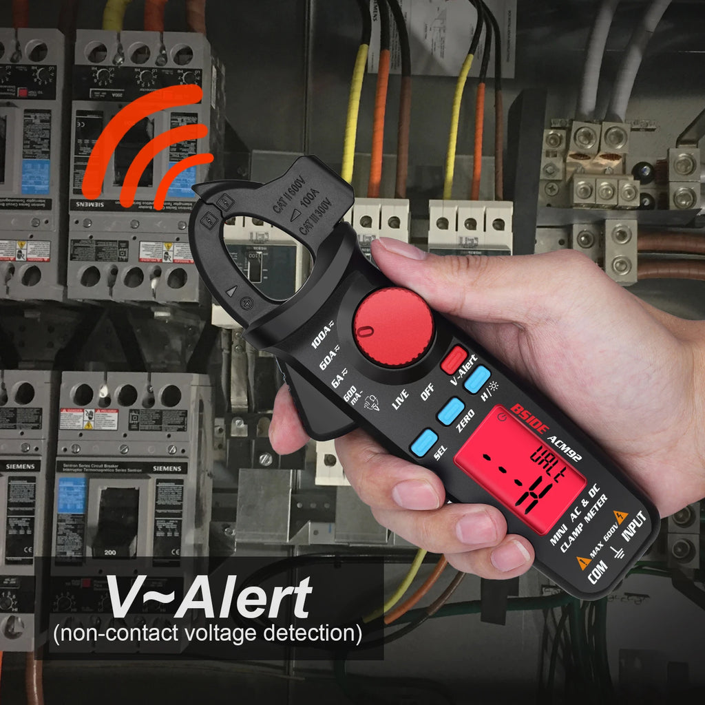 Digital Clamp Meter, Multimeter BSIDE ACM92 DC AC Current, 100A 0.1/1mA, Car repair Ammeter voltage Ohm Hz NCV Continuity Tester
