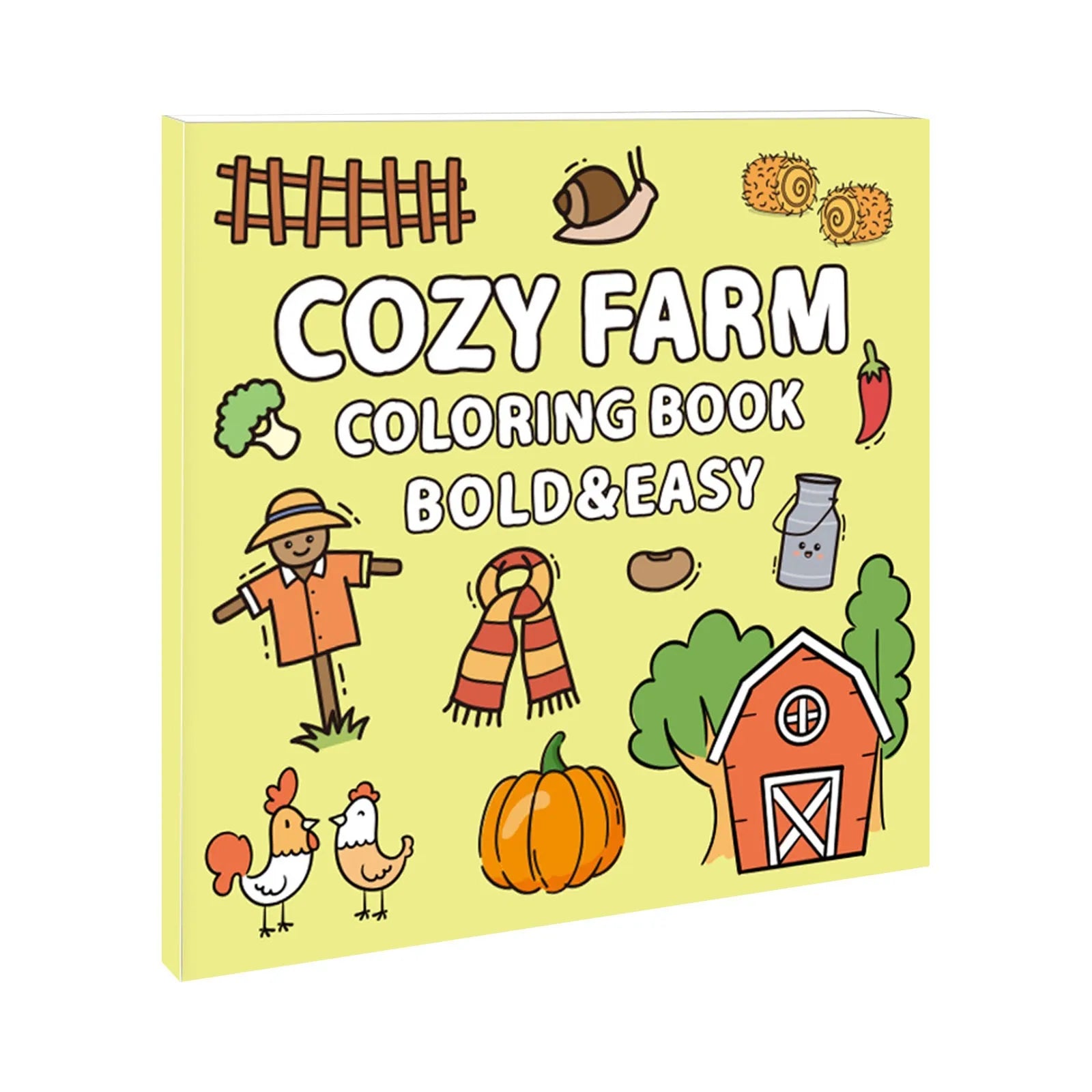Children's Bold And Easy Coloring Book, Montessori Drawing Food Fruit. Color Markers or Painting, Educational Creative Graffiti Notebook