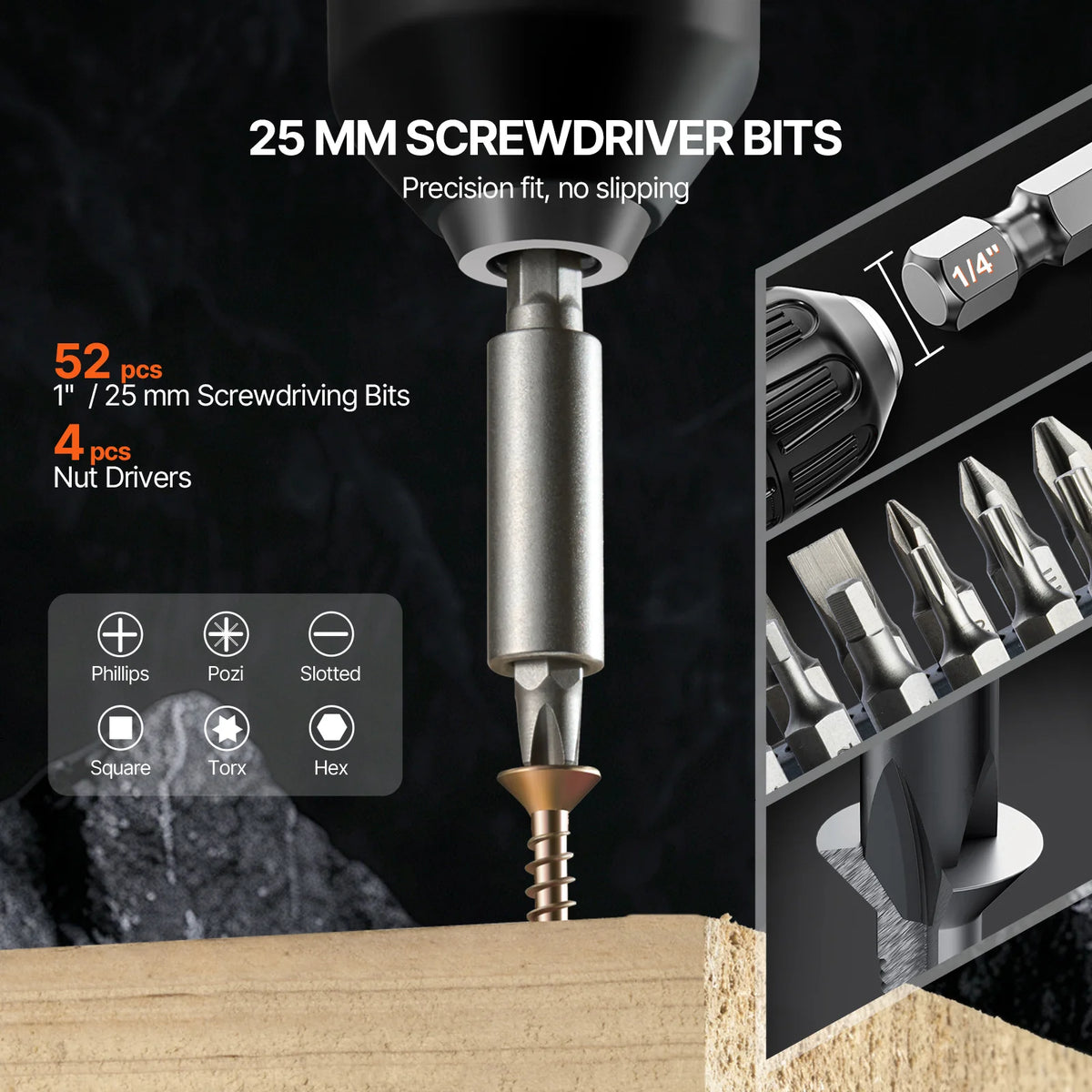 SucceBuy 246PCs Drill Bit Set Screwdriver Bit Set Suitable Drilling and Screw Driving Drill Combo Bit Sets