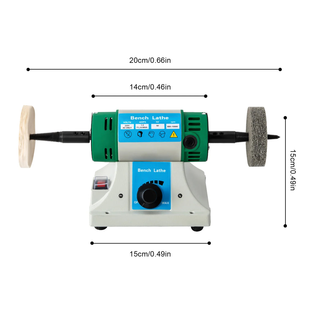 800W Jewelry Polisher Adjustable Variable Speed Polishing & Buffing Machine US Standard/EU Standard