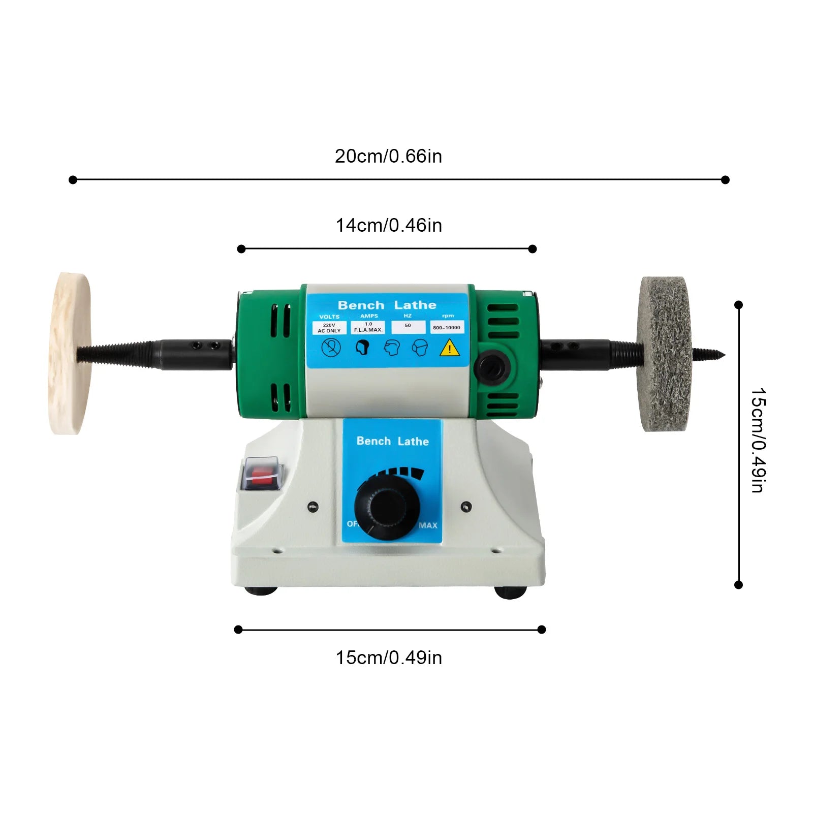 800W Jewelry Polisher Adjustable Variable Speed Polishing & Buffing Machine US Standard/EU Standard