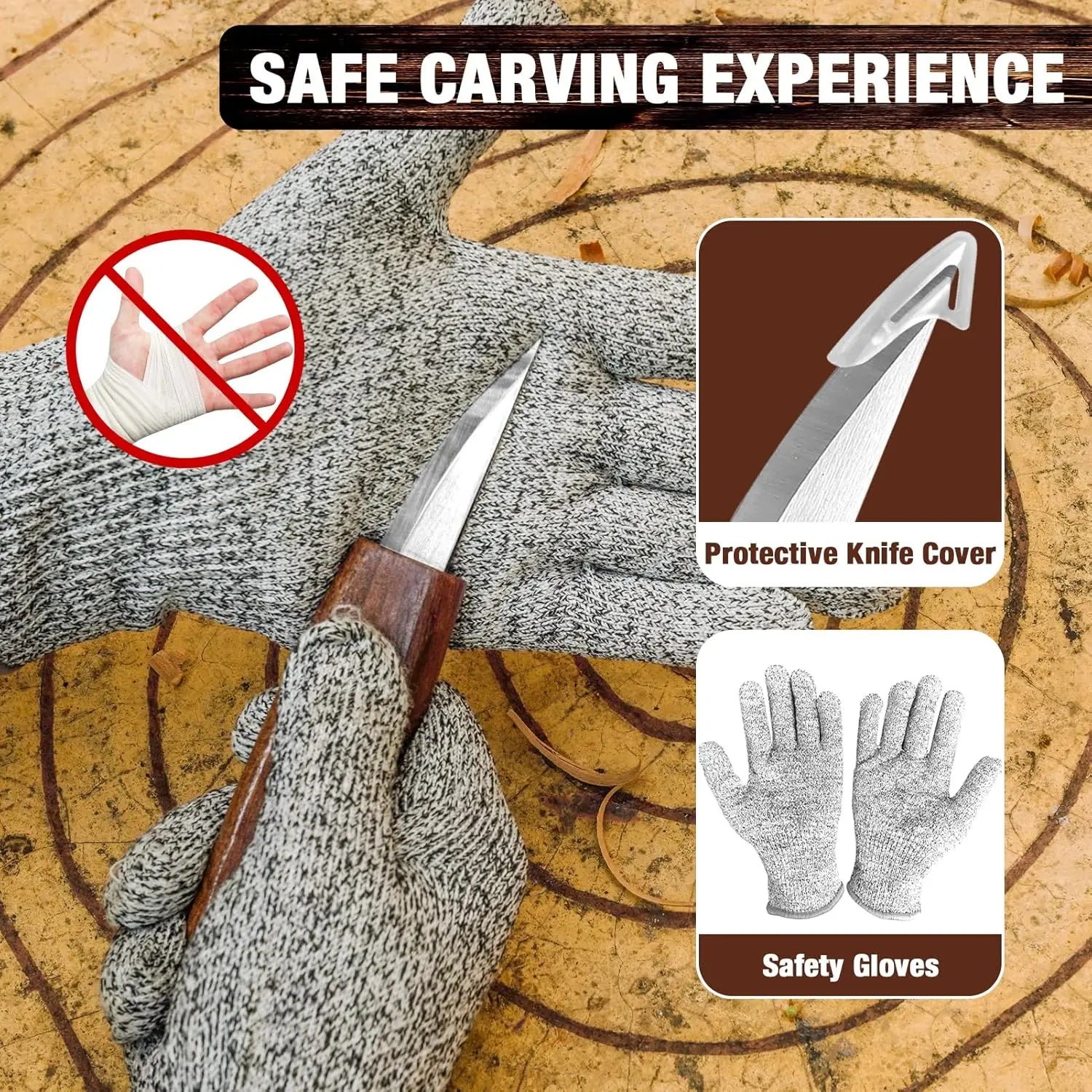 Wood Carving Kit, 23pcs Wood Carving Tools with 4 Wood Carving Knives 5 Detail Knives 9 Blocks, Whittling Kit DIY Hobbies for Adults
