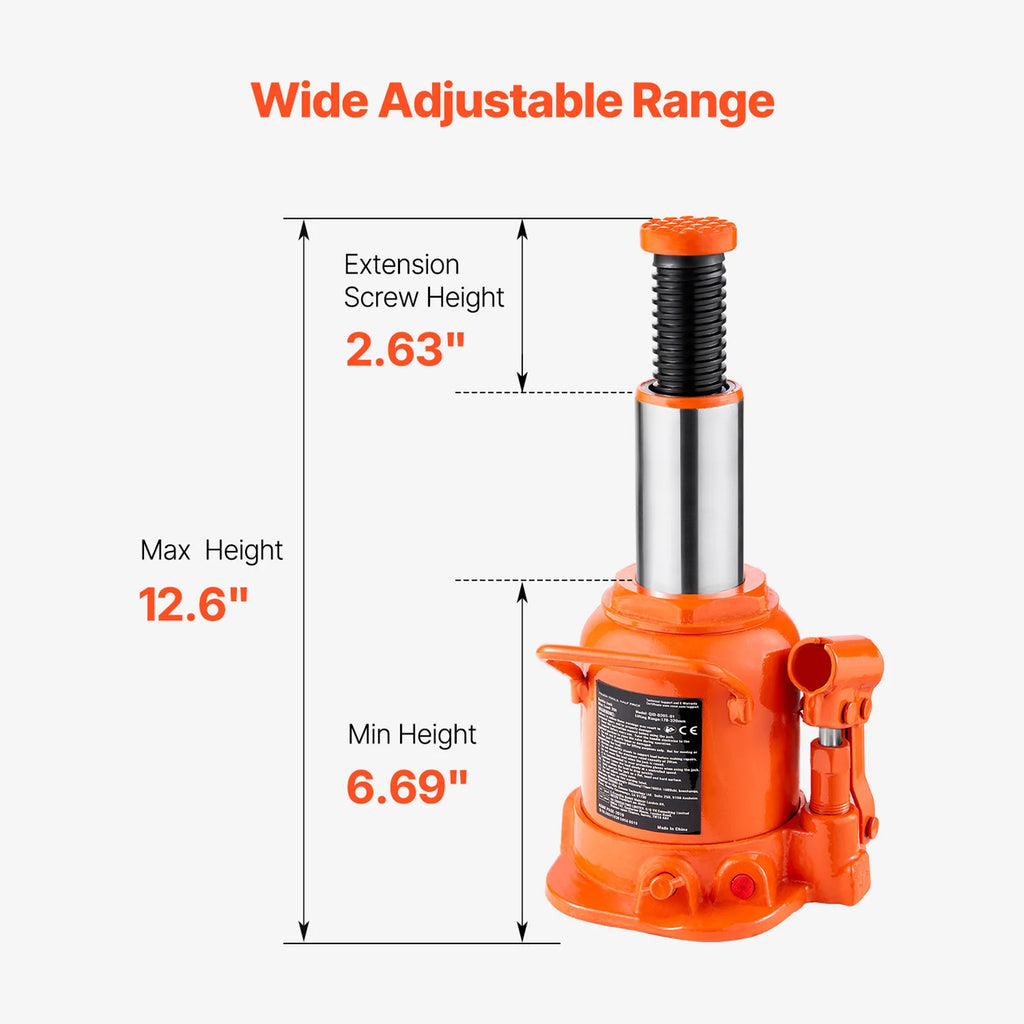 SucceBuy Hydraulic Bottle Jack 20/30/50 Ton Welded Bottle Jack with 3-Section Long Handle, for Car Pickup Truck RV, Auto Repair