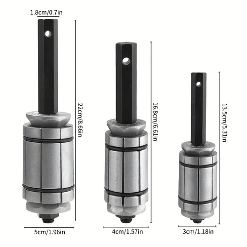 3Pcs Exhaust Pipe Expander Set 1-1/8" to 3-1/2", Tail Pipe Expander Tool Set, Muffler Pipe Expander Set with Case