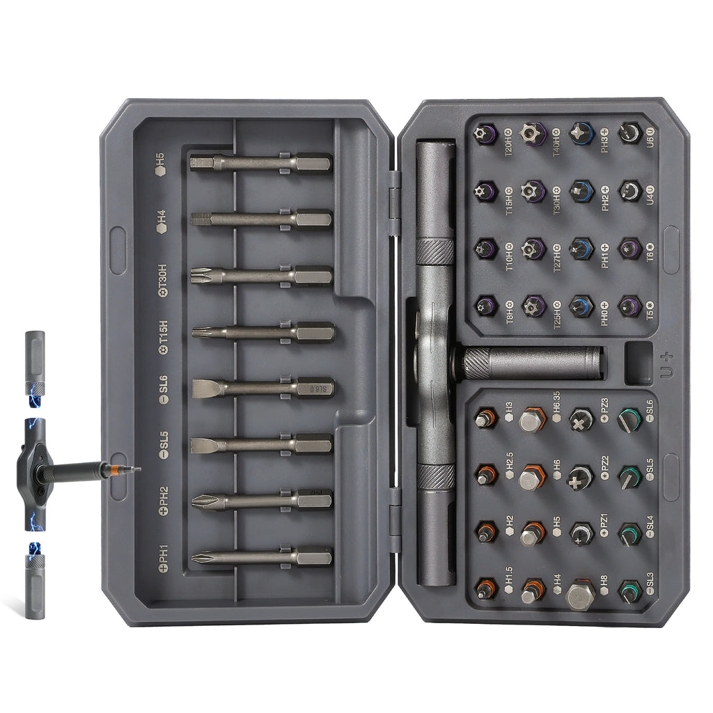 42-in-1 Ratchet Screwdriver Set, Magnetic Precision Bits with Detachable Handle & Case. Multi-Purpose Mini Screwdriver Kit