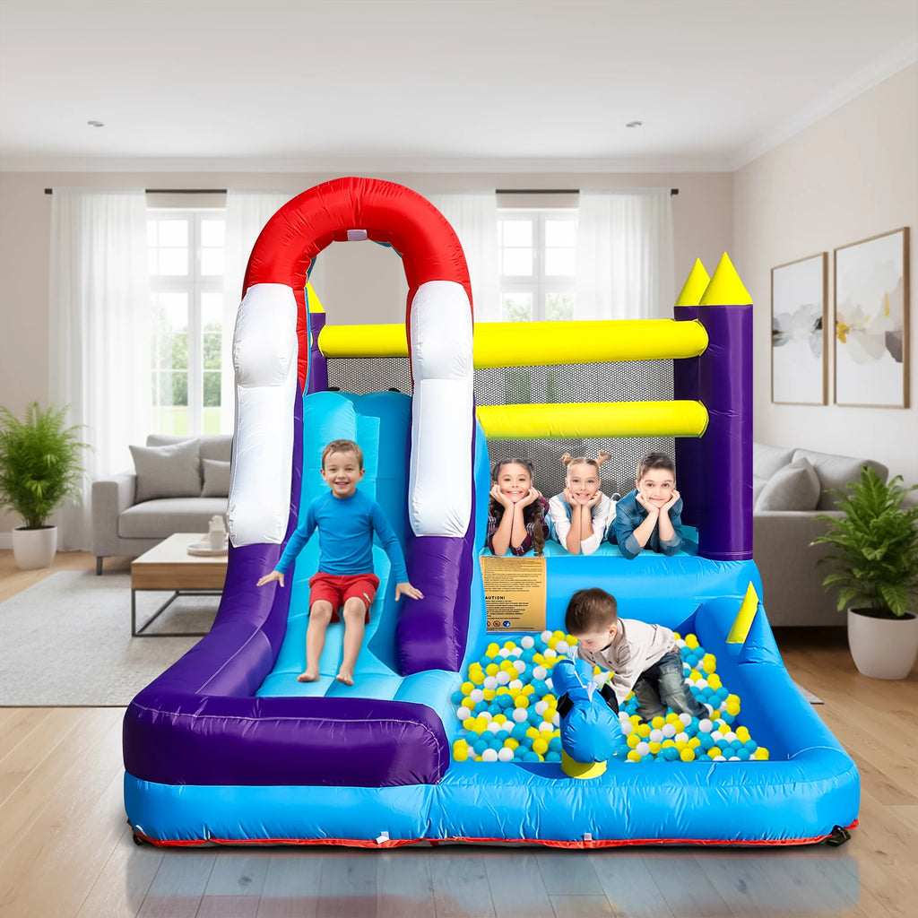 RTS Inflatable 23FT Inflatable Water Slide with Splash Pool, Outdoor Water Park Slide, Heavy Duty Bounce House with Climbing Wall & Water Spray for Summer Party Family Fun