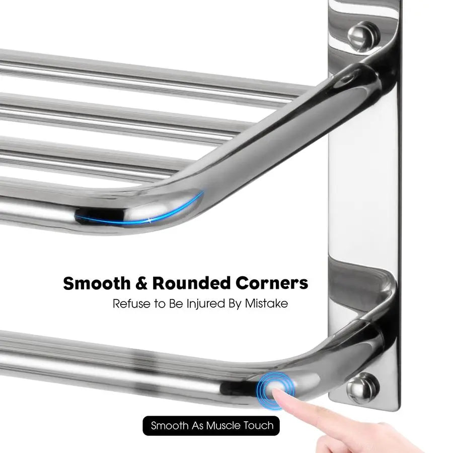 Rack for Bathroom, 23 Inch Tower Holder with Tower Bars, SUS 304 Stainless Steel Lavatory Bath Towel Shelf Towel Hanger Wall Mou