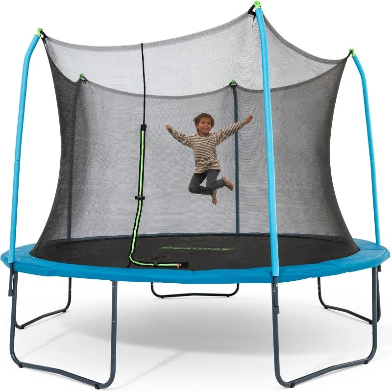 Bestway Xtreme Air Trampoline 10/12/15FT Outdoor Jumping Trampoline With No-Gap Safety Enclosure Net Foam Padded Poles For Kids