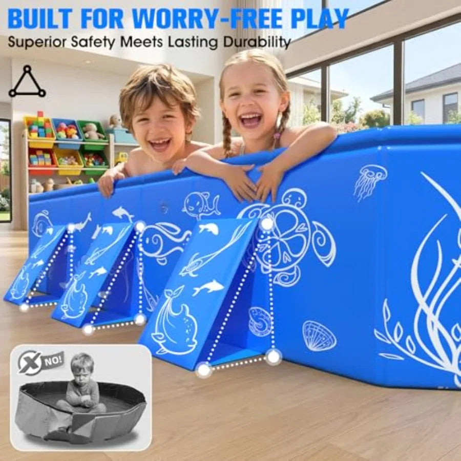 2026 Kiddie Pool with Canopy, Baby Swimming Pool for Toddler, Non-Inflatable, Foldable Pool for Babies, Portable Toddler Pool with Shade
