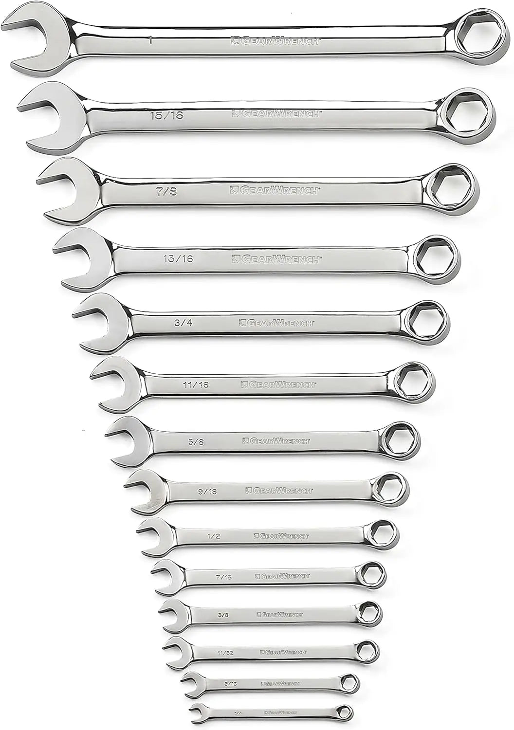 14-Piece 6-Point SAE Combination Wrench Set, Durable Tools for Automotive and DIY Projects