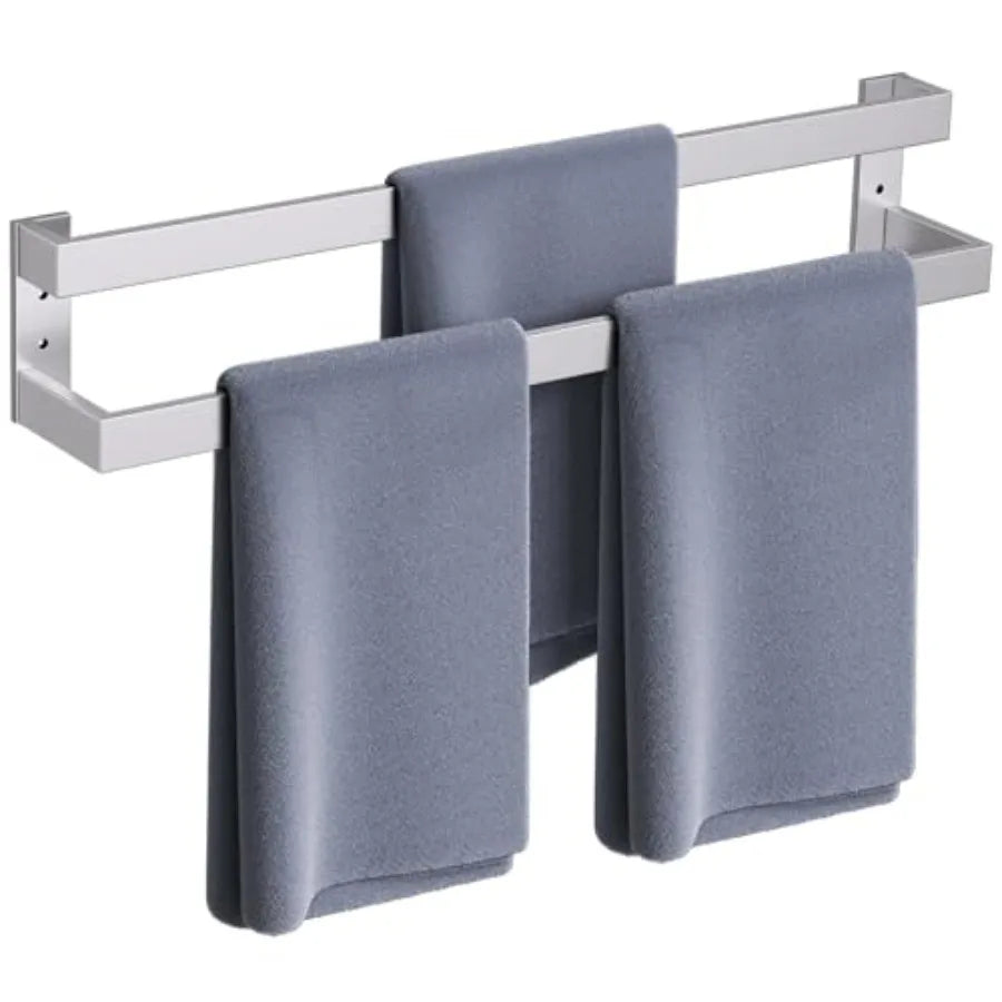 Double Towel Bar, Towel Rack for Bathroom Stainless Steel Wall-Mounted Bathroom Hardware Accessories 23.6/24/32 Inch