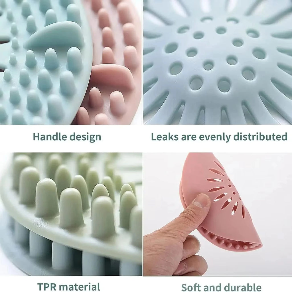 Sink/Tub Hair Trap, Strainer, Deodorizer, Silicone, 1-3 Pieces