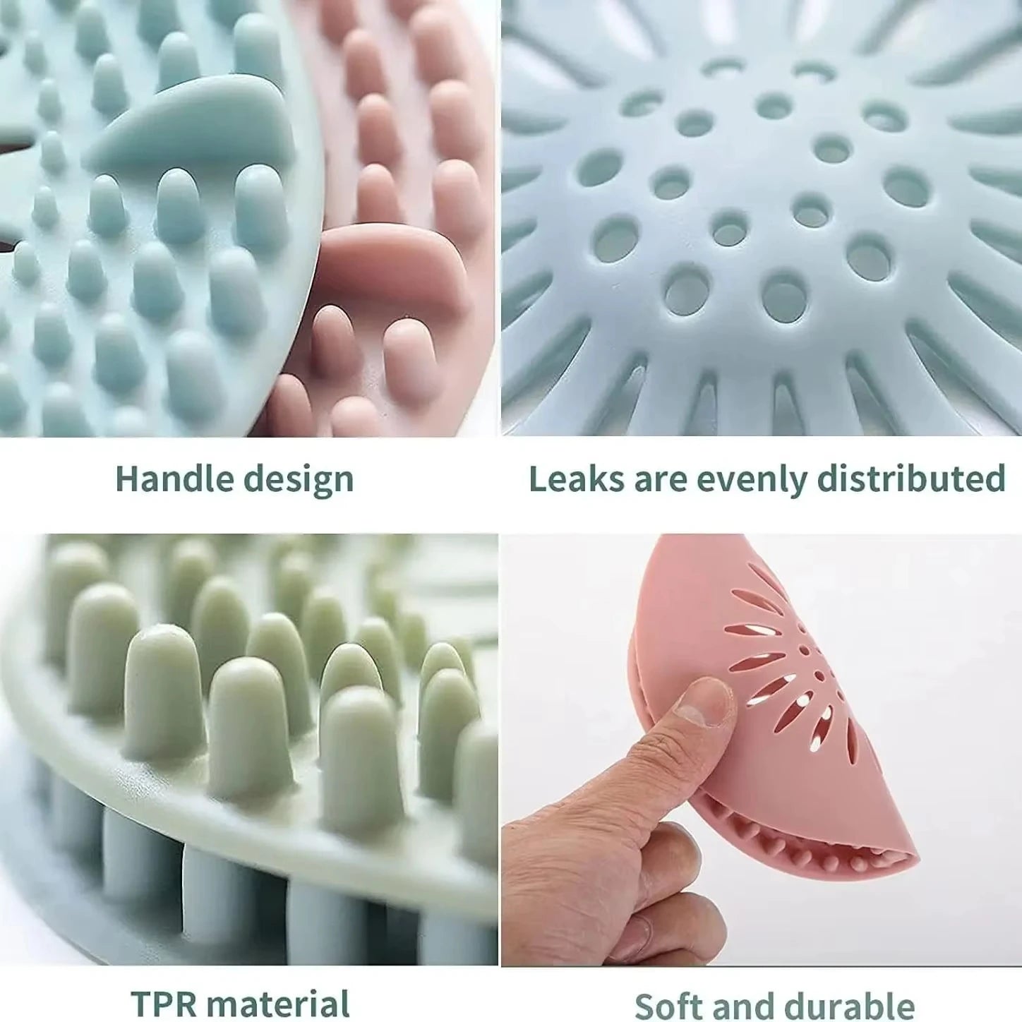 Sink/Tub Hair Trap, Strainer, Deodorizer, Silicone, 1-3 Pieces