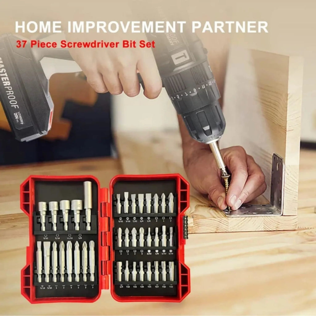Keega Tools 37 Piece Impact Screwdriver Bit Set Nut Driver Torx, Slotted, Phillips Tool Magnetic Drill Bits