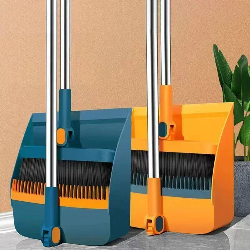 Household Broom & Dustpan set Individual sweep broom Foldable Dustpan With Comb Teeth for Cleaning Broom