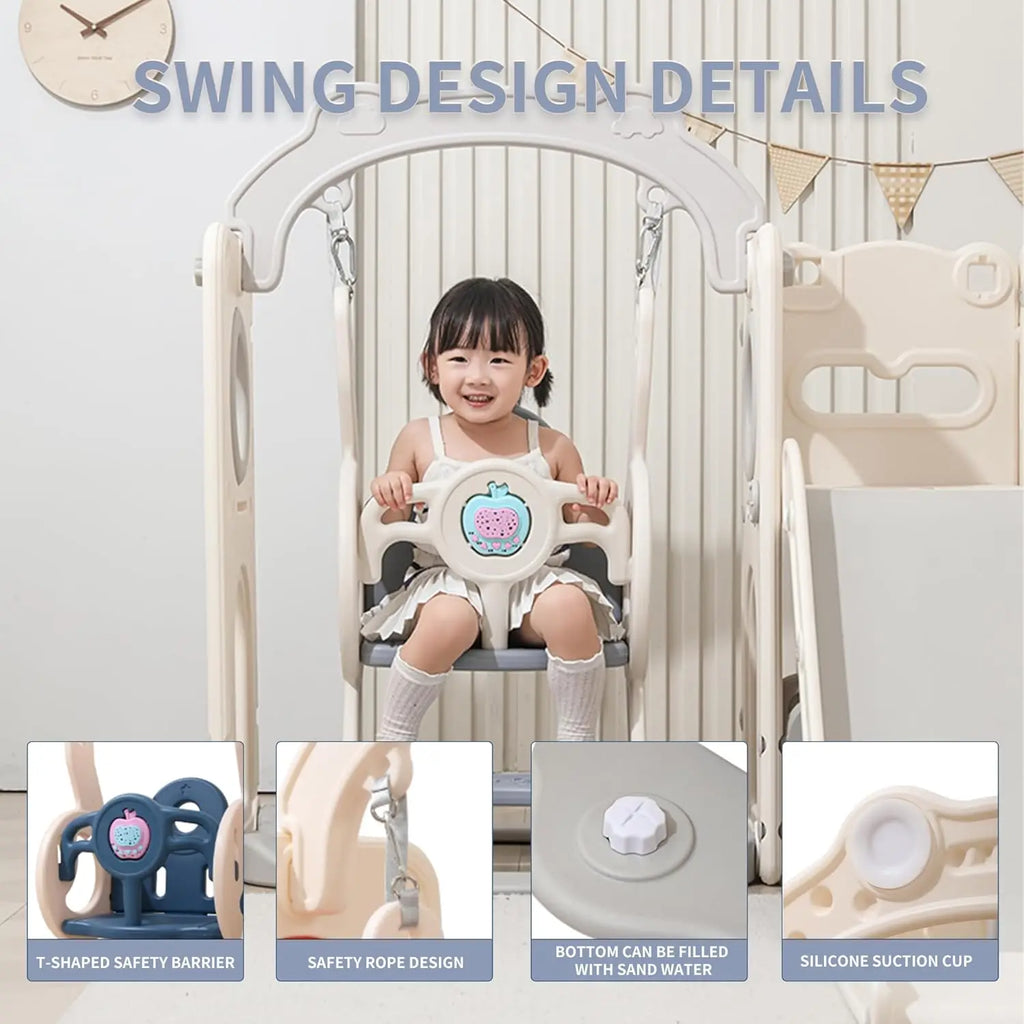 12 in 1 Toddler Outdoor Playset with Swing, Indoor Swing and Slide Set Playground for Toddlers 1-3, Durable Climber Basketball