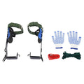 Climbing Spike Set, Tree Climbing Tools with 2 Teeth Anti-Slip Foot Spikes, Adjustable Safety Belt, Rope, Heavy Duty Stainless Steel Spikes, Secure Straps, Arborist Outdoor Gear, For Pruning Hunting Picking