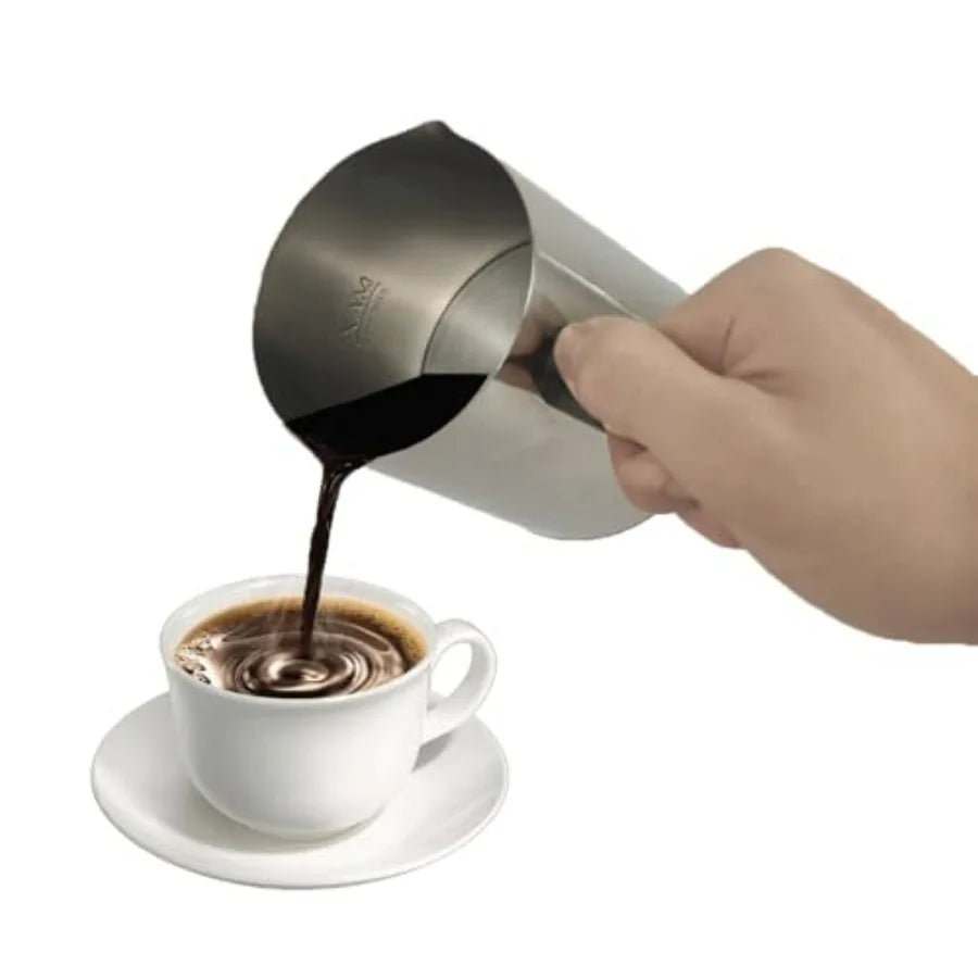 One-Touch Mediterranean Coffee Maker Electric Turkish Greek and Armenian Coffee Machine Stainless Steel 250ml Red Foam Control