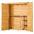 55x67.5 Inch Outdoor Wooden Garden Shed with Metal Roof Waterproof Storage for Tools