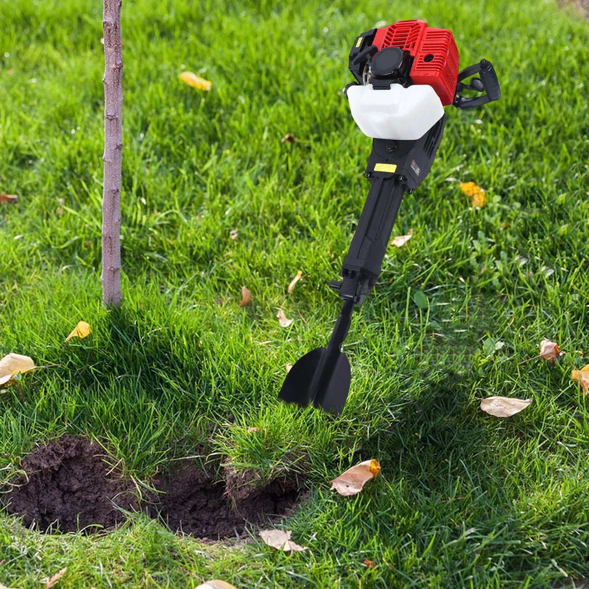 Gas-Powered Tree Digger with High Torque 3.5N.m, Steel Shovel and PP Body for Lawn and Garden Use